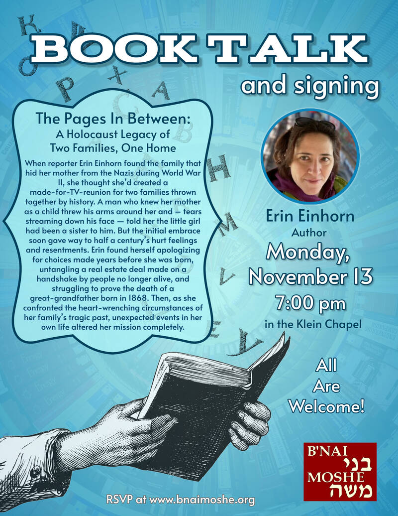 Banner Image for Book Talk and Signing with Author Erin Einhorn